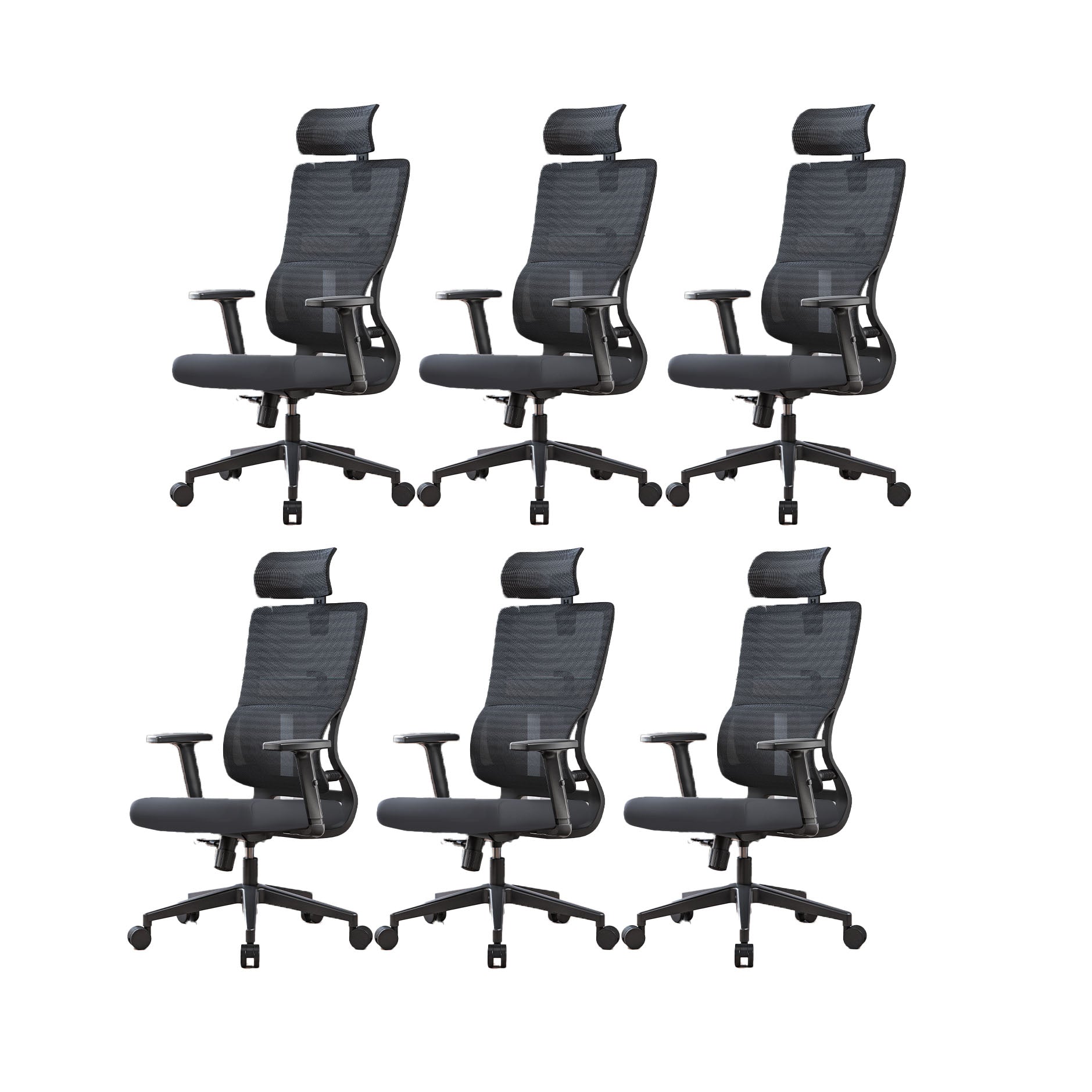 High Back Mesh Office Chair Adjustable Armrest Desk Chair with Headrest and Wheels