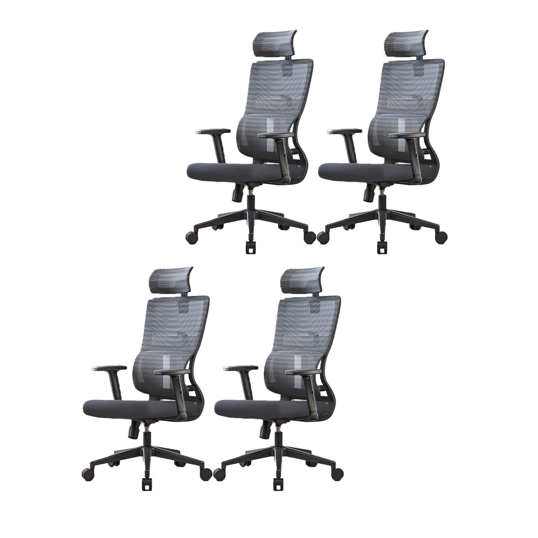 High Back Mesh Office Chair Adjustable Armrest Desk Chair with Headrest and Wheels