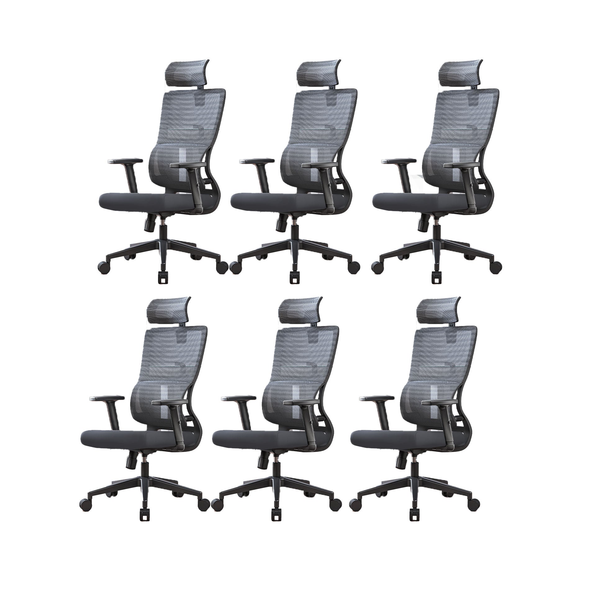 High Back Mesh Office Chair Adjustable Armrest Desk Chair with Headrest and Wheels