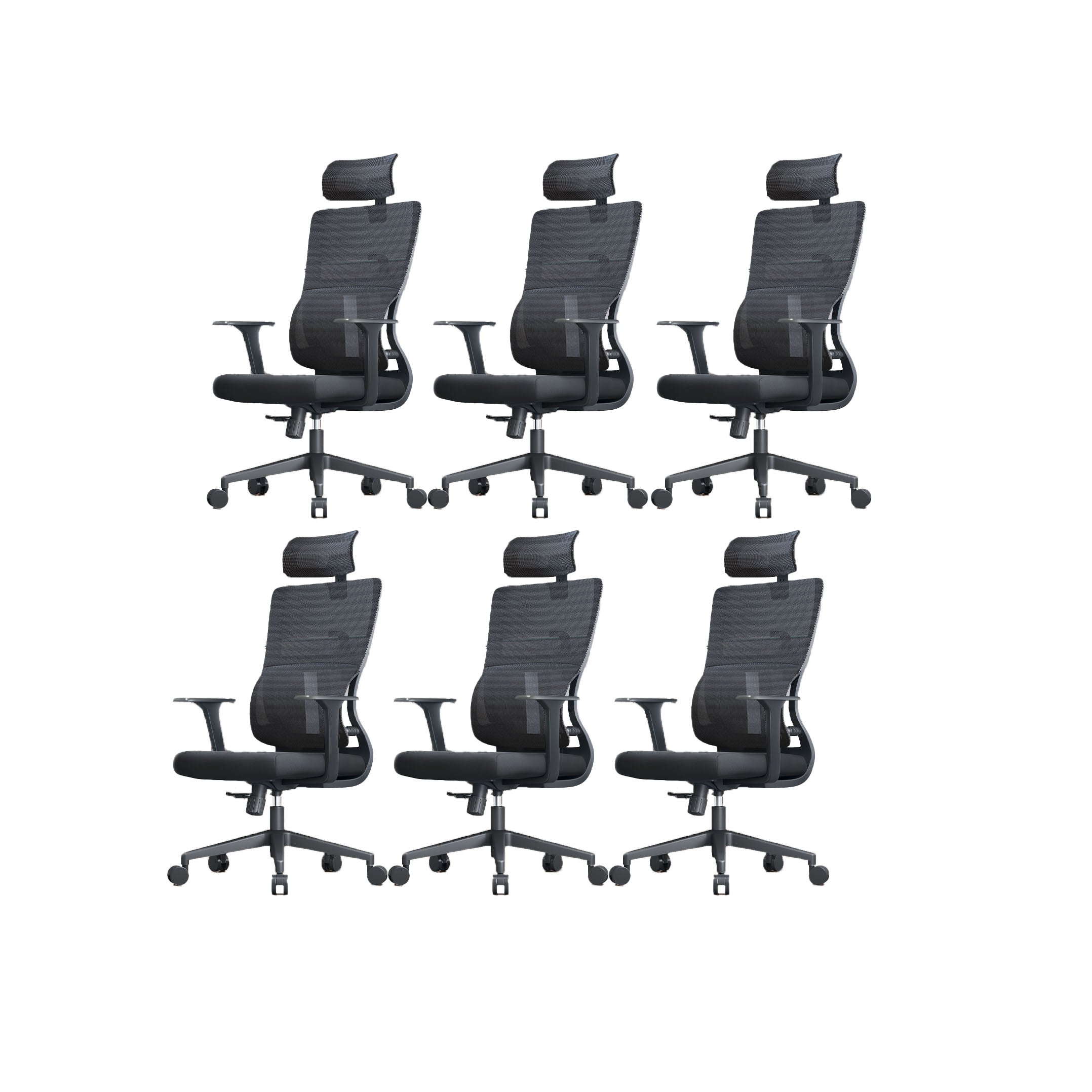 High Back Mesh Office Chair Adjustable Armrest Desk Chair with Headrest and Wheels