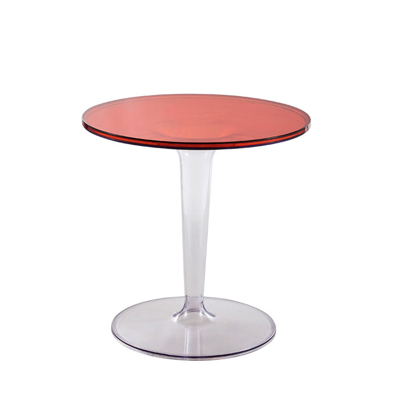 Acrylic Bedside Table , Modern 19.1" H Round Nightstand Table