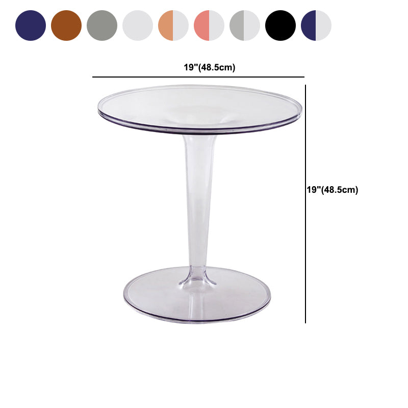 Acrylic Bedside Table , Modern 19.1" H Round Nightstand Table