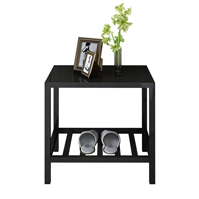 Metal 18 Inch H Nightstand Iron Open Storage Shelf Included Night Table with Legs