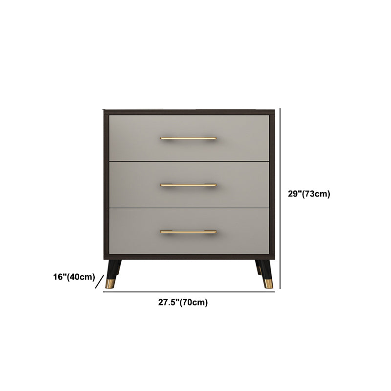 Classic Glam Wood Dresser Gray Soft-Close Drawers Storage Chest