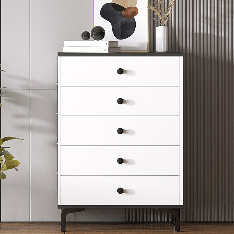 Contemporary Matte Finish Dresser Bedroom Wood Storage Chest with Metal Feet