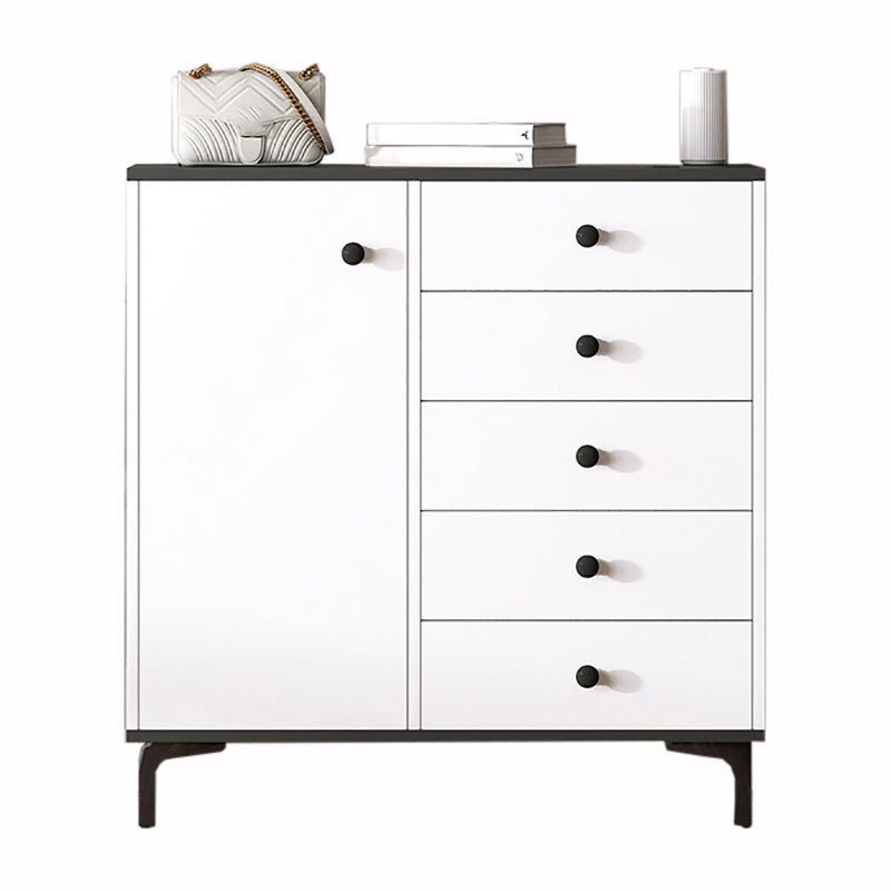 Contemporary Matte Finish Dresser Bedroom Wood Storage Chest with Metal Feet