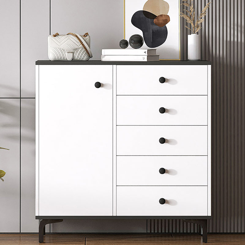 Contemporary Matte Finish Dresser Bedroom Wood Storage Chest with Metal Feet