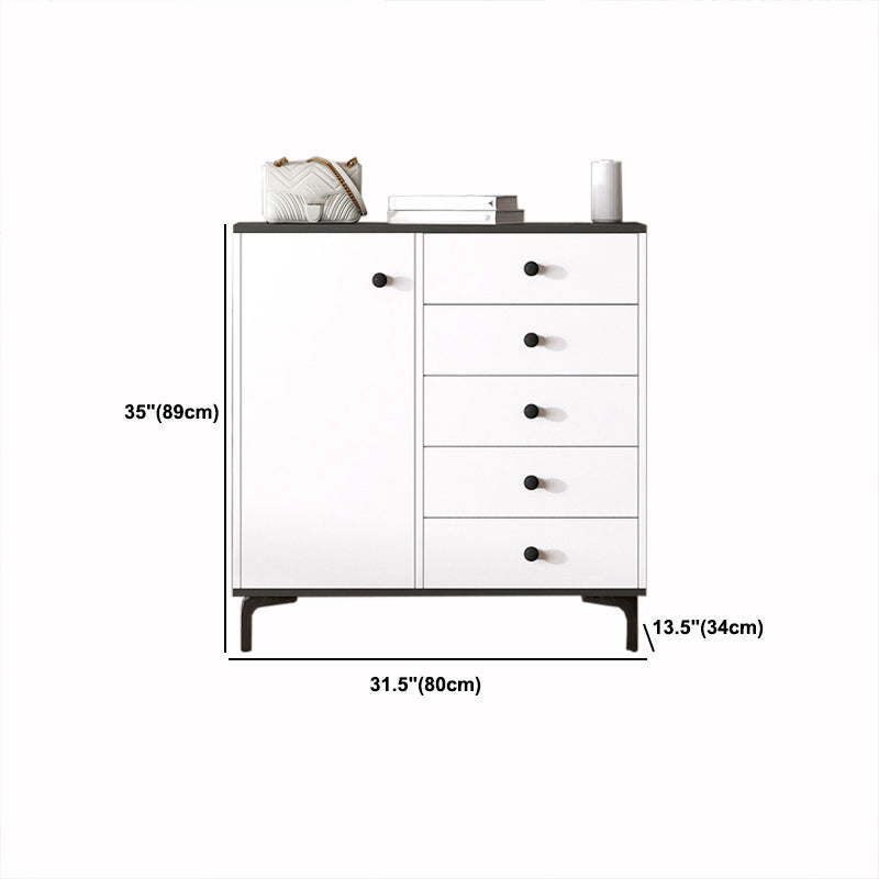 Contemporary Matte Finish Dresser Bedroom Wood Storage Chest with Metal Feet