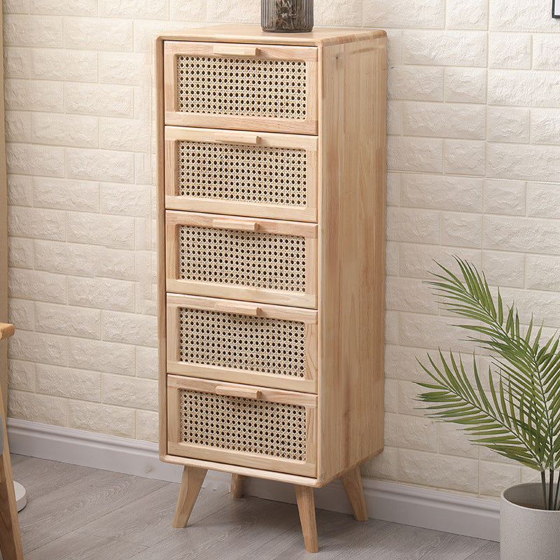 Contemporary Natural Storage Chest Soft-Close Drawers Wood Chest