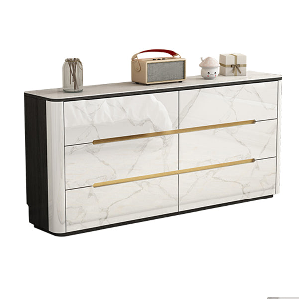 Stone Top Chest Metal Legs Chest Drawers with Drawers for Bedroom