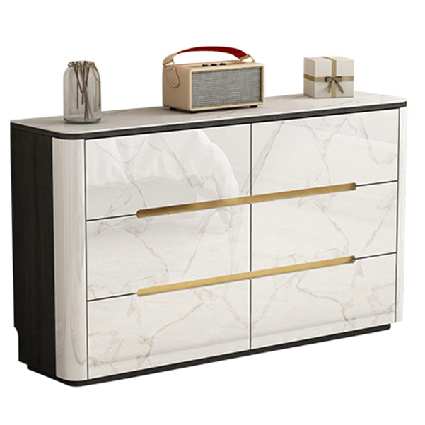 Stone Top Chest Metal Legs Chest Drawers with Drawers for Bedroom