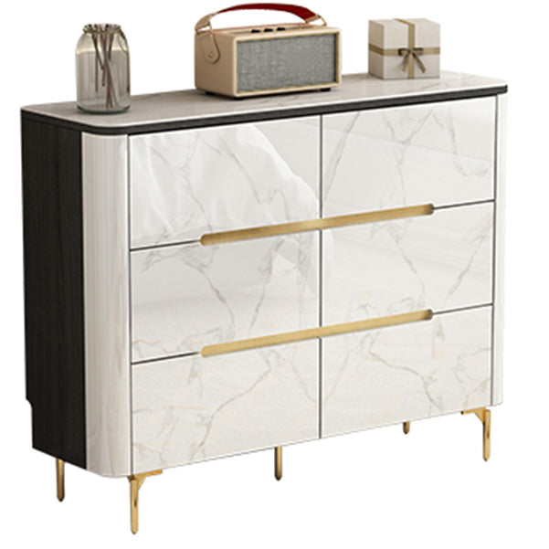 Stone Top Chest Metal Legs Chest Drawers with Drawers for Bedroom