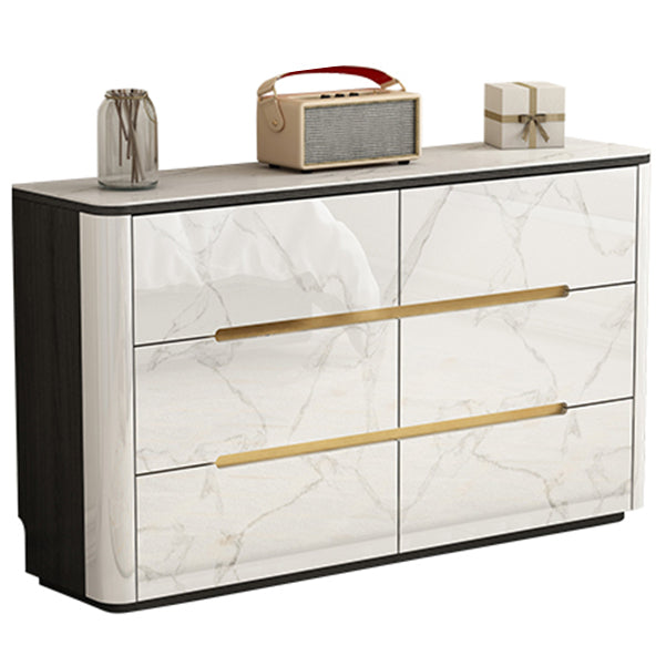 Stone Top Chest Metal Legs Chest Drawers with Drawers for Bedroom