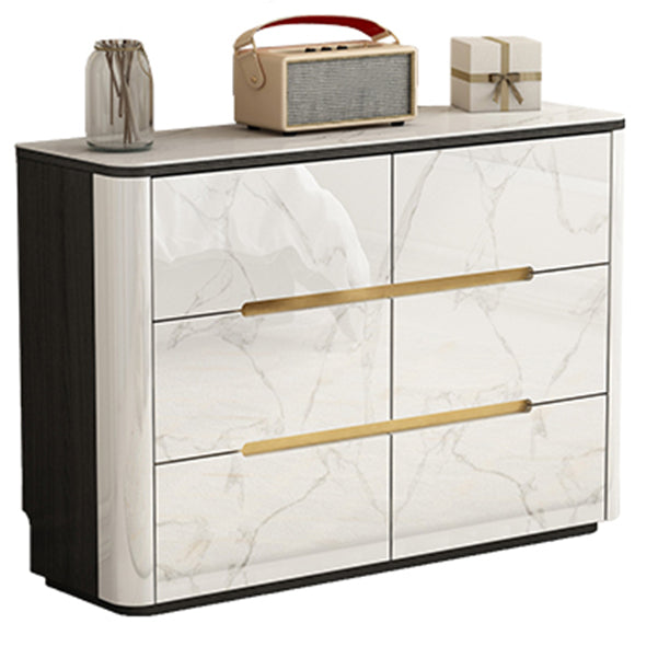 Stone Top Chest Metal Legs Chest Drawers with Drawers for Bedroom