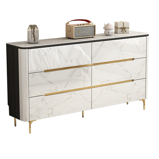 Stone Top Chest Metal Legs Chest Drawers with Drawers for Bedroom