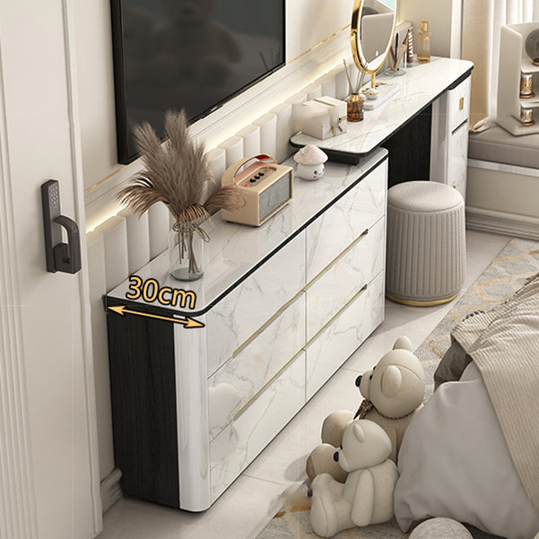 Stone Top Chest Metal Legs Chest Drawers with Drawers for Bedroom