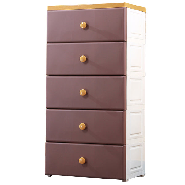 Contemporary Vertical Chest Plastic Chest with Drawers for Bedroom