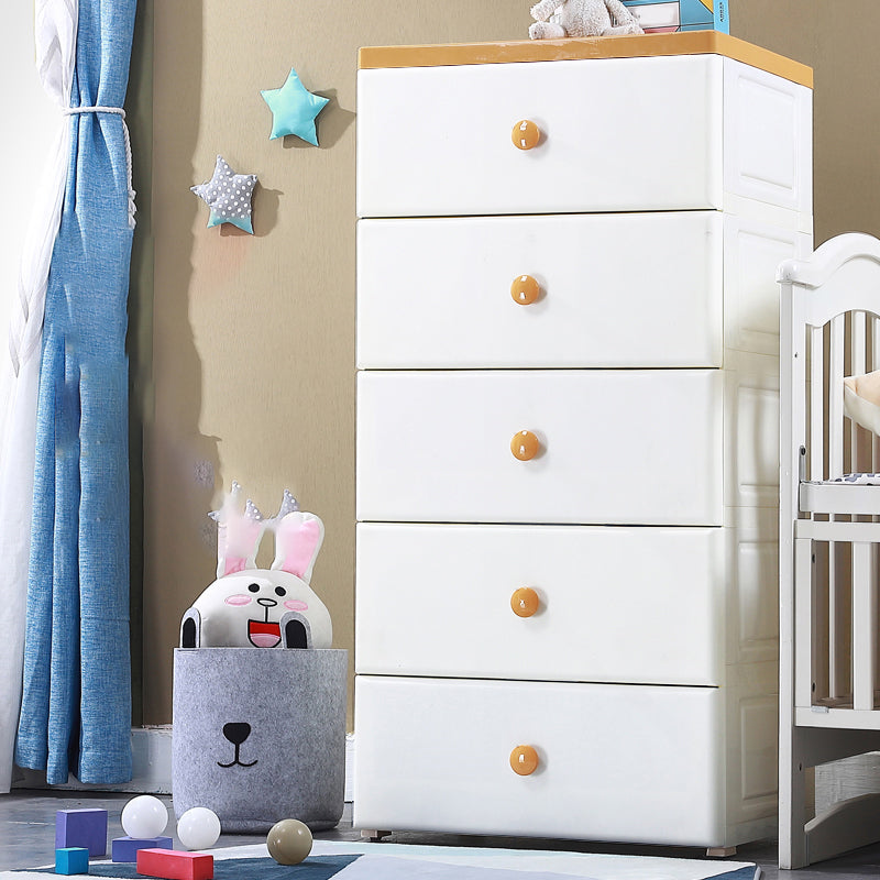 Contemporary Vertical Chest Plastic Chest with Drawers for Bedroom