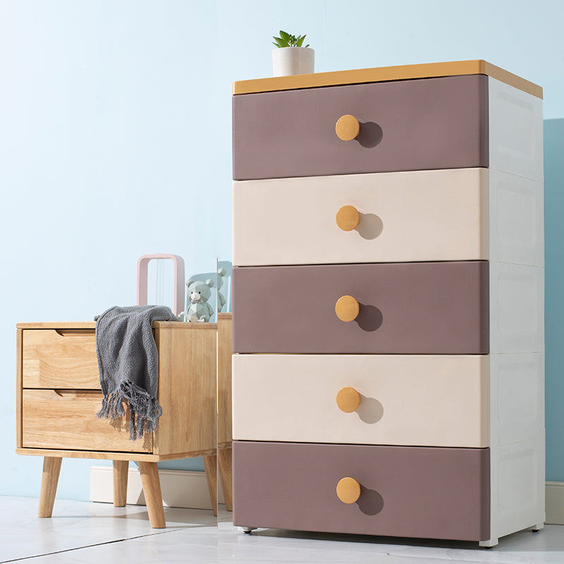 Contemporary Vertical Chest Plastic Chest with Drawers for Bedroom