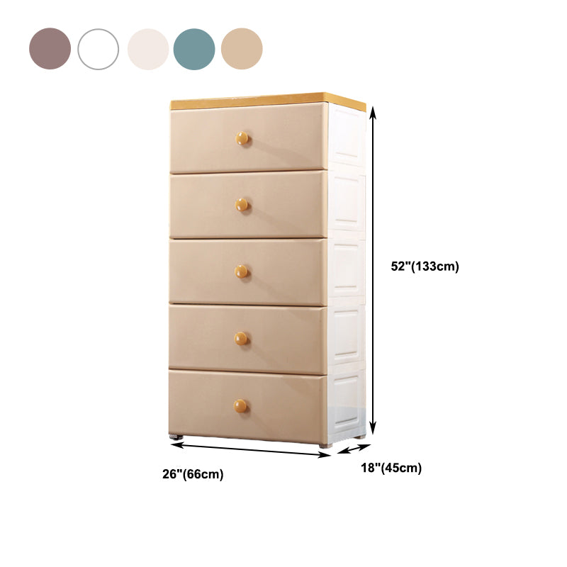 Contemporary Vertical Chest Plastic Chest with Drawers for Bedroom