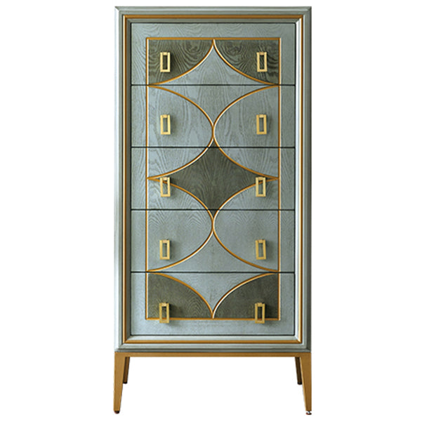 Wood Top Chest Metal Legs Chest Drawers with Drawers for Bedroom