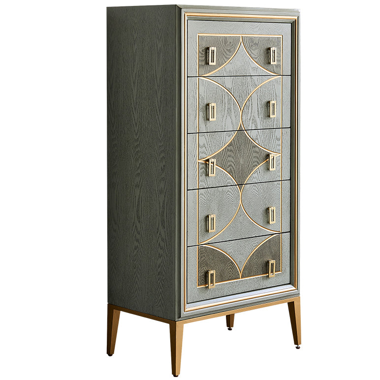 Wood Top Chest Metal Legs Chest Drawers with Drawers for Bedroom