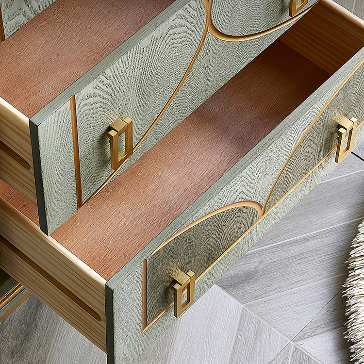 Wood Top Chest Metal Legs Chest Drawers with Drawers for Bedroom