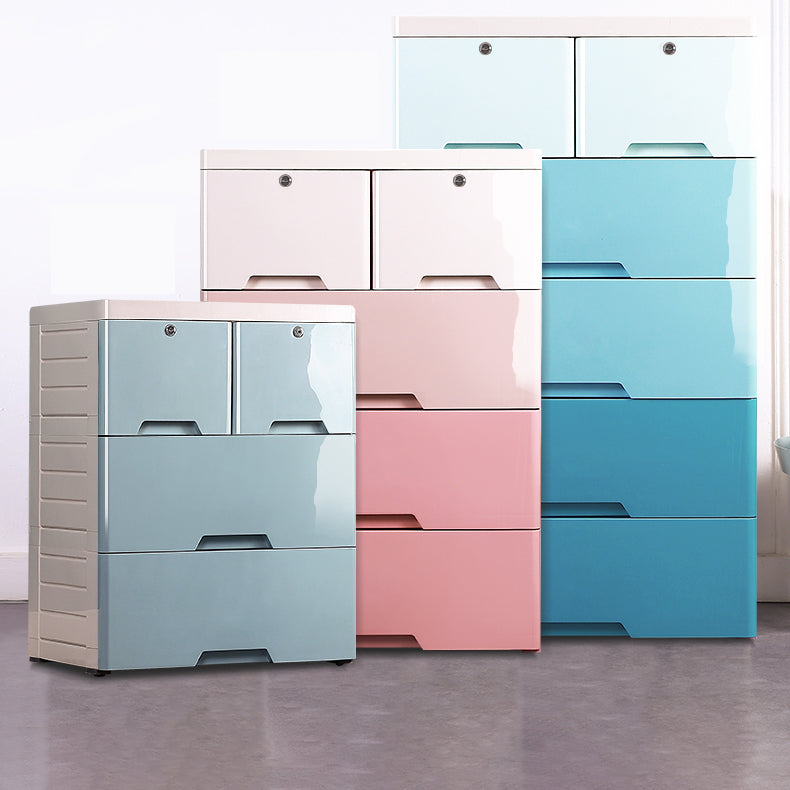 Contemporary Chest Plastic Chest Drawers with Drawers and Lock for Bedroom