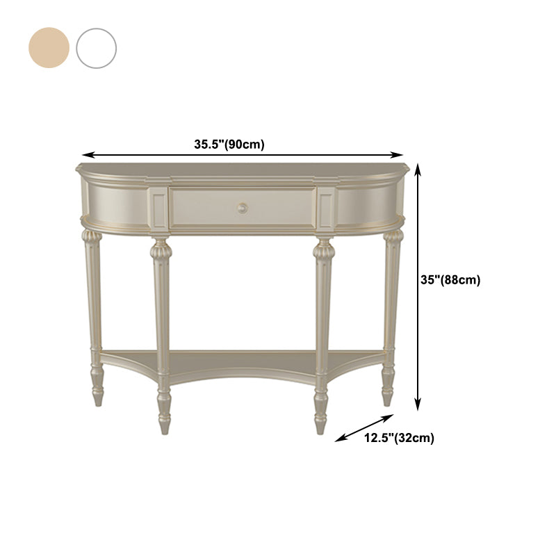 Birch Console Table with 4 Legs and Shelf 34.64" High Accent Table