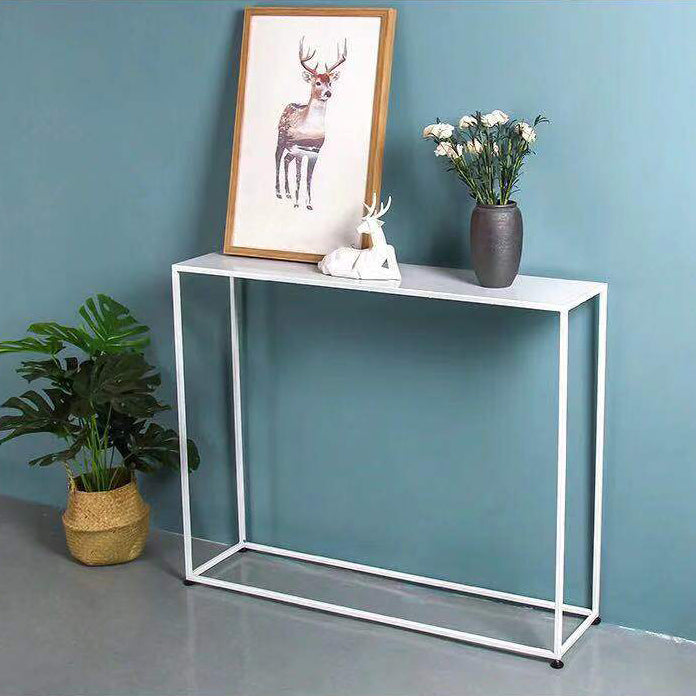 Contemporary Iron Frame Console Table Rectangle Scratch Resistant Console Sofa Table