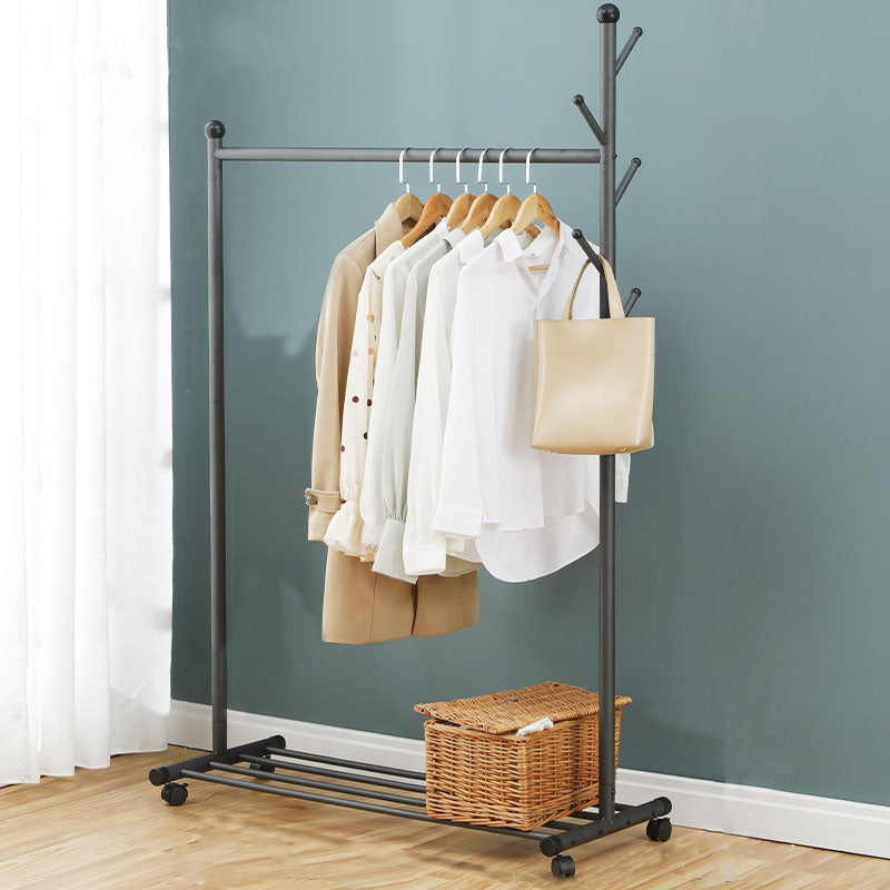 Modern Coat Rack Metal Free Standing Storage Shelves Entryway Kit