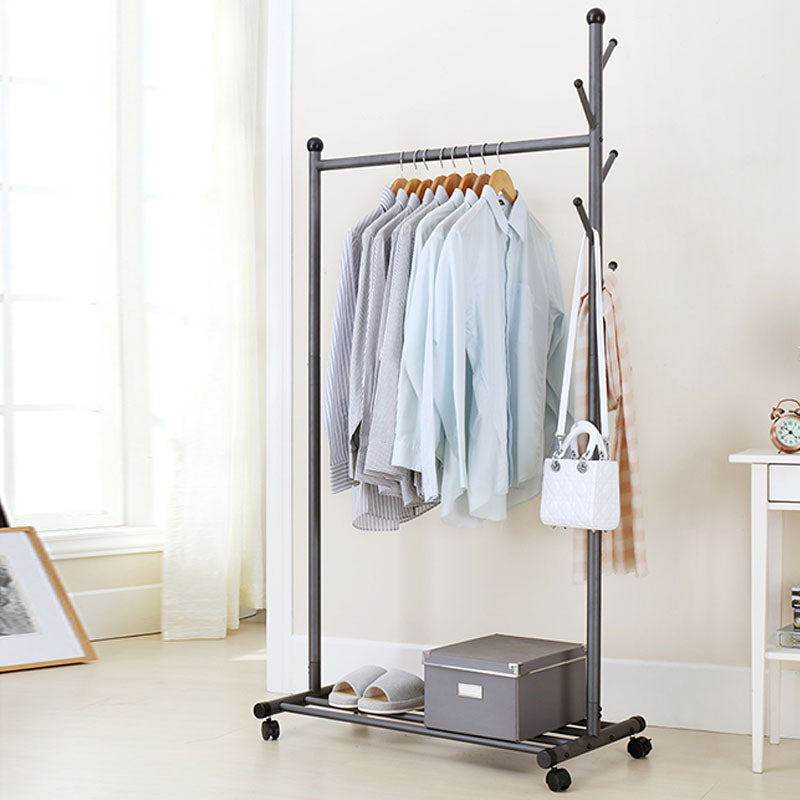 Modern Coat Rack Metal Free Standing Storage Shelves Entryway Kit