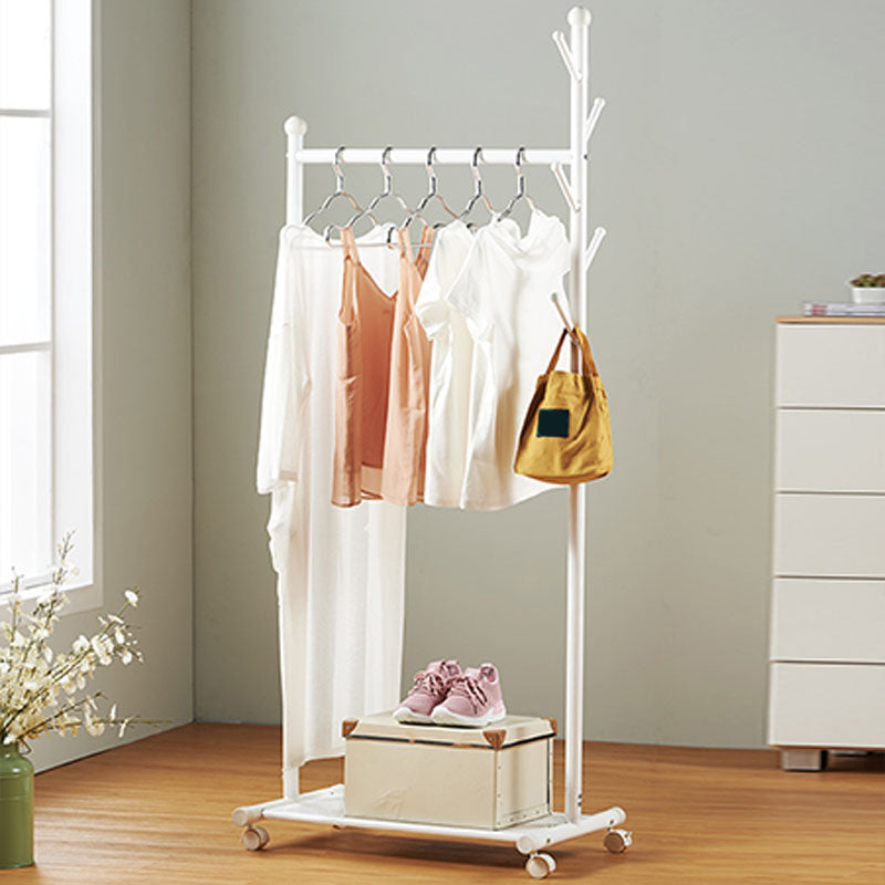 Modern Coat Rack Metal Free Standing Storage Shelves Entryway Kit