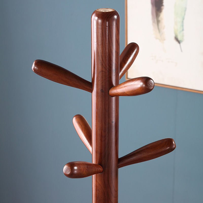 Modern Coat Rack Free Standing Solid Wood Coat Rack with Hooks Coat Hanger