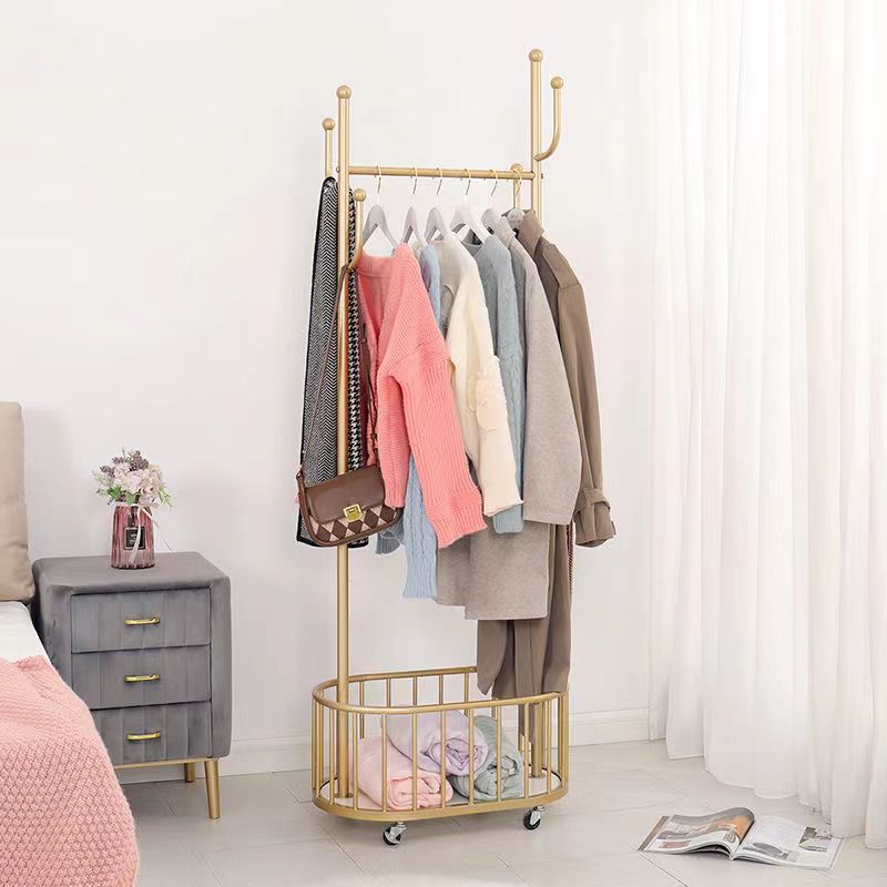 Gorgeous Bedroom Coat Rack Hooks Metal Coat Rack with Storage Basket