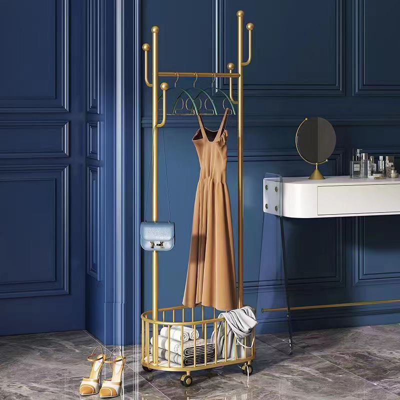 Gorgeous Bedroom Coat Rack Hooks Metal Coat Rack with Storage Basket