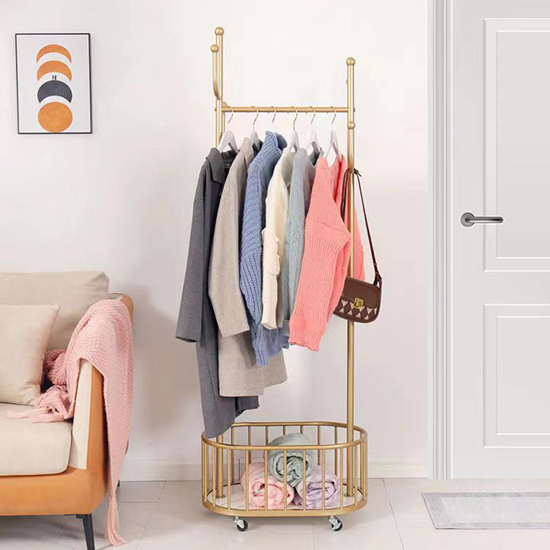 Gorgeous Bedroom Coat Rack Hooks Metal Coat Rack with Storage Basket