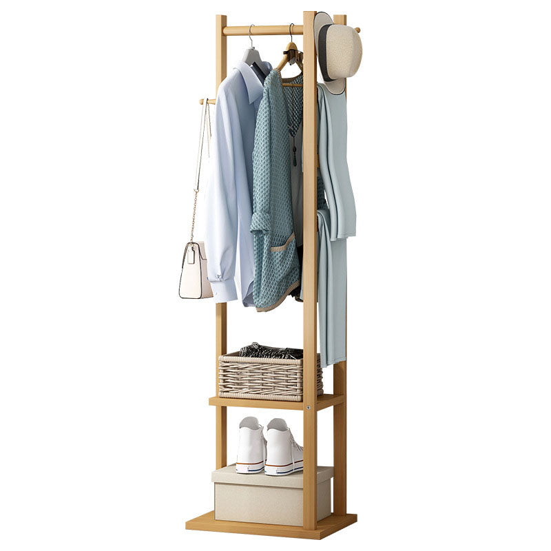 Gorgeous Free Standing Coat Rack Hanging Rail Hooks with Storage Shelf