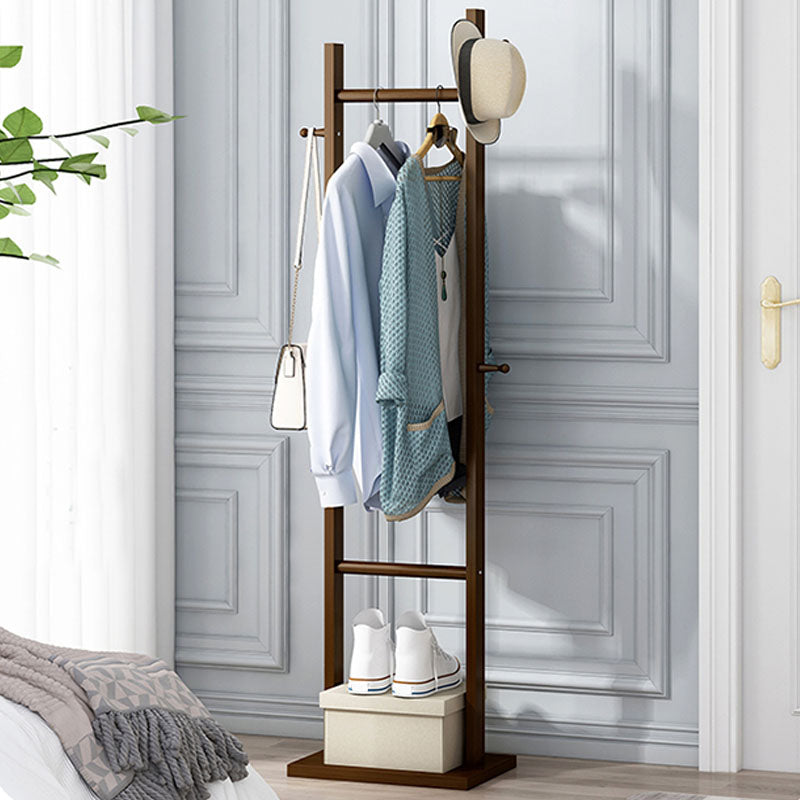 Gorgeous Free Standing Coat Rack Hanging Rail Hooks with Storage Shelf