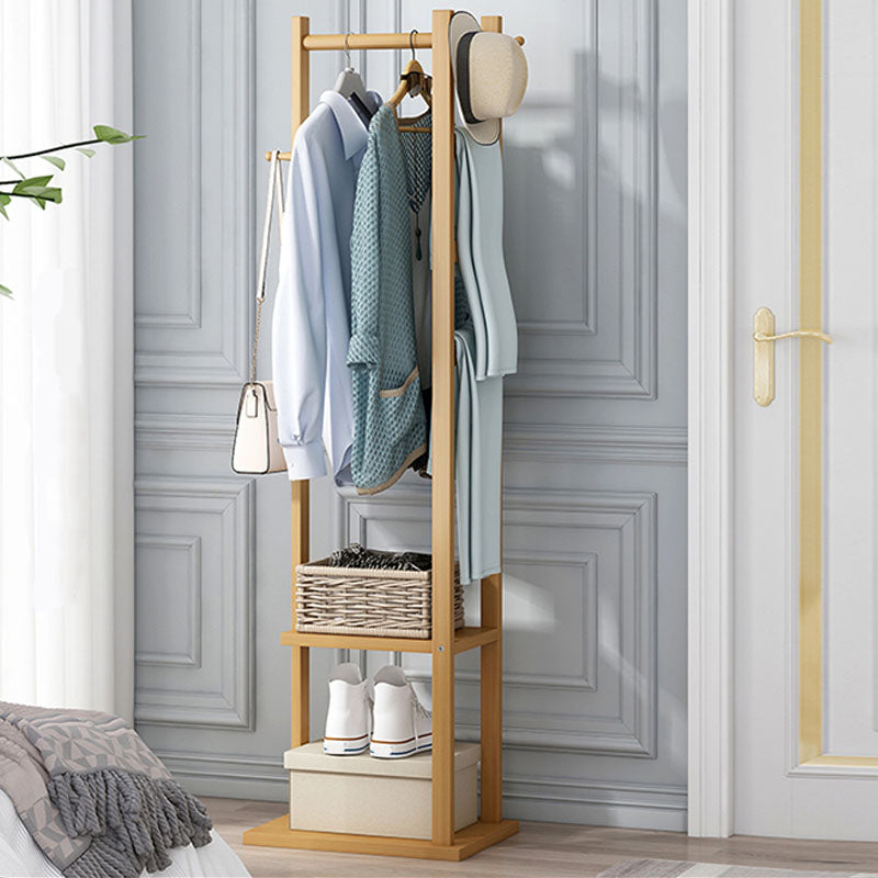 Gorgeous Free Standing Coat Rack Hanging Rail Hooks with Storage Shelf