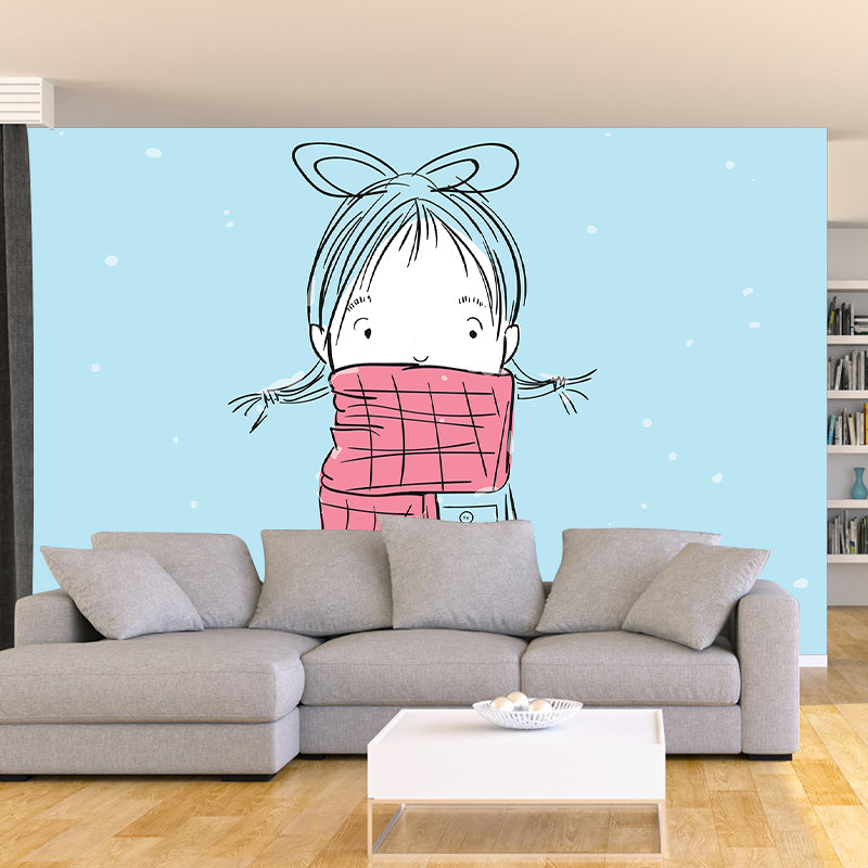 Environment Friendly Cartoon Characters Wallpaper Mildew Resistant Indoor Wall Mural