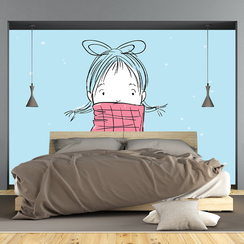 Environment Friendly Cartoon Characters Wallpaper Mildew Resistant Indoor Wall Mural