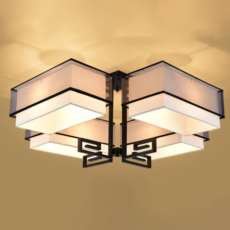 New Chinese Style Iron Ceiling Light Square Shape Ceiling Lamp for Living Room