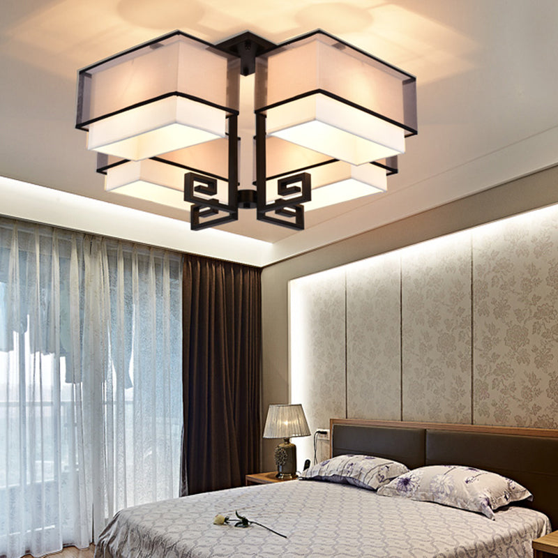 New Chinese Style Iron Ceiling Light Square Shape Ceiling Lamp for Living Room