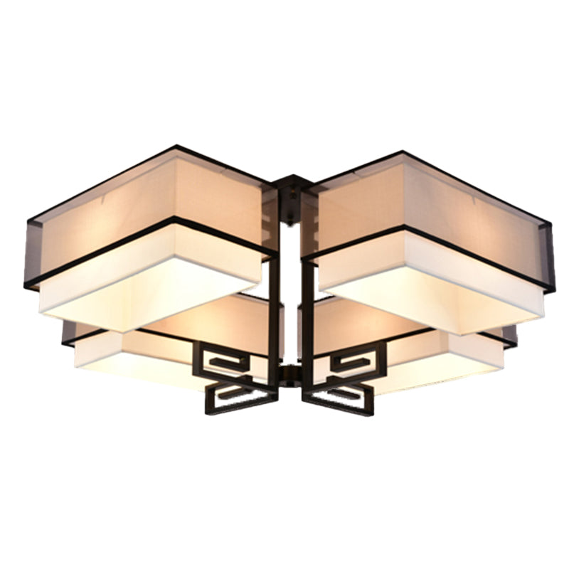 New Chinese Style Iron Ceiling Light Square Shape Ceiling Lamp for Living Room