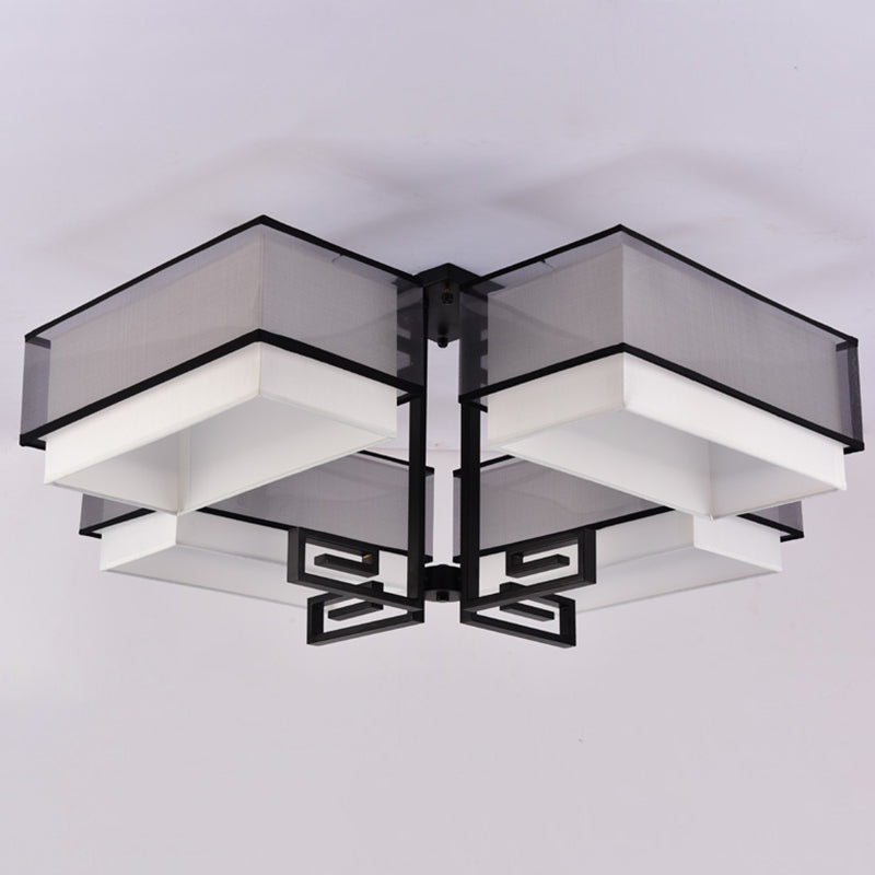 New Chinese Style Iron Ceiling Light Square Shape Ceiling Lamp for Living Room