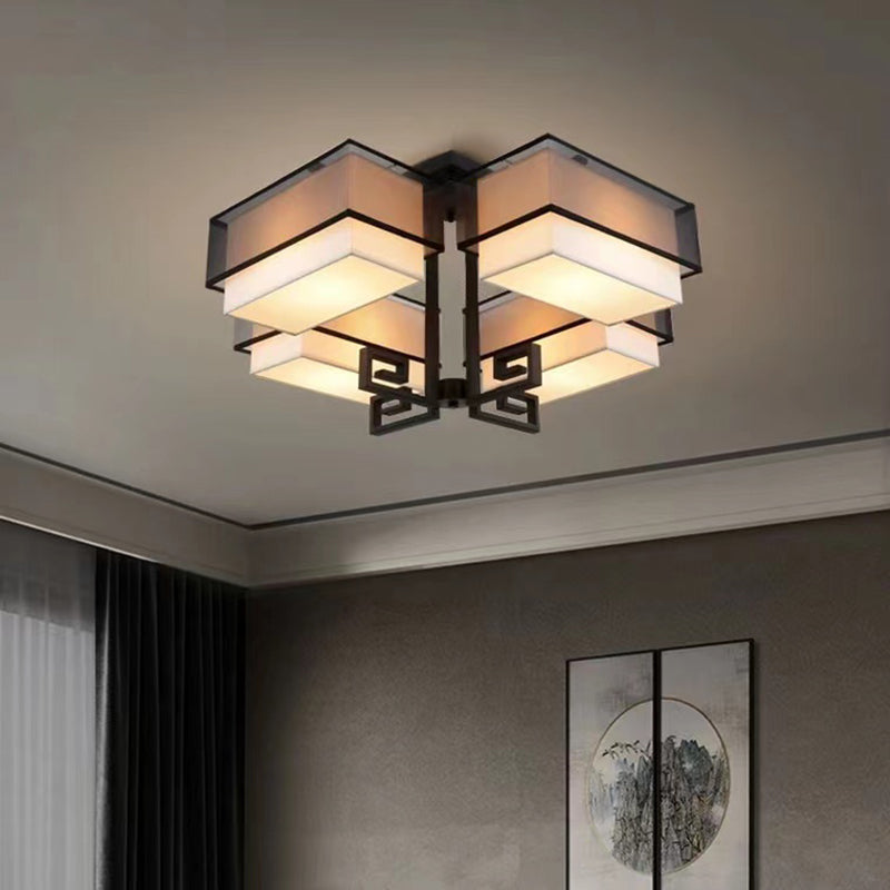 New Chinese Style Iron Ceiling Light Square Shape Ceiling Lamp for Living Room