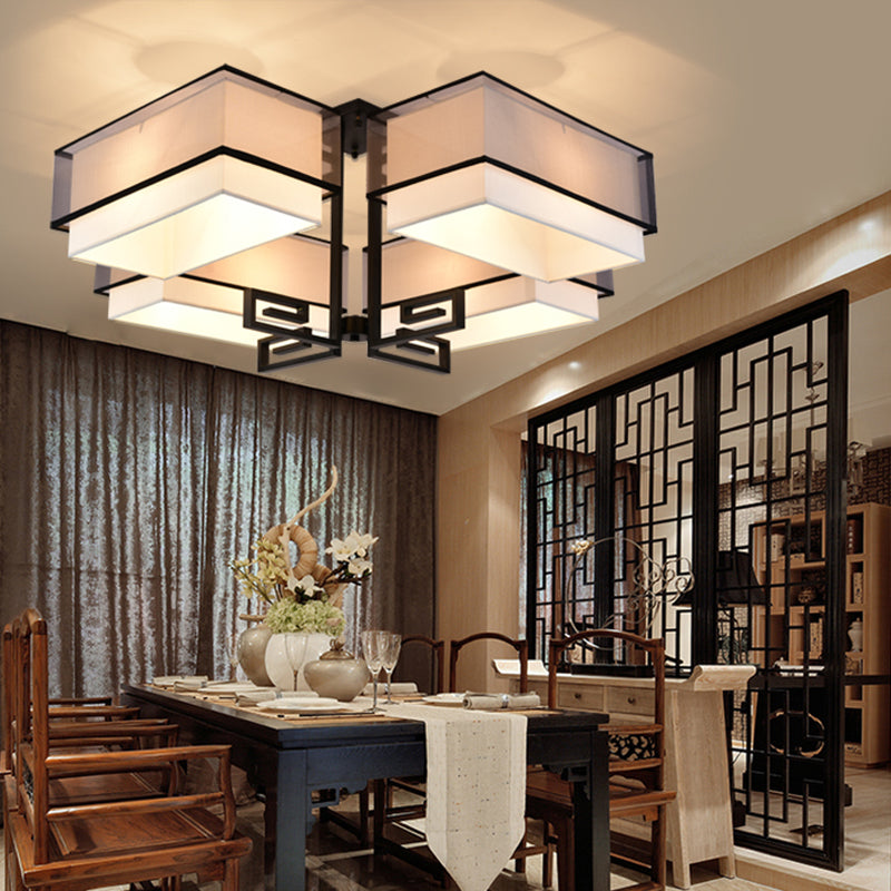 New Chinese Style Iron Ceiling Light Square Shape Ceiling Lamp for Living Room