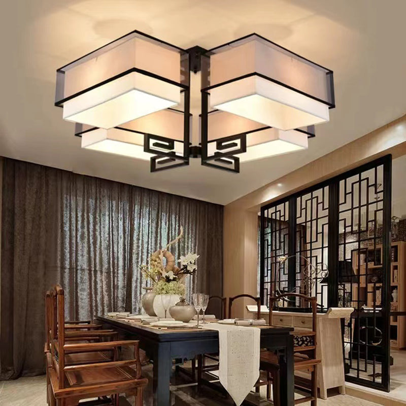 New Chinese Style Iron Ceiling Light Square Shape Ceiling Lamp for Living Room