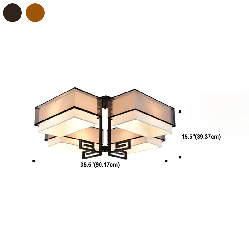 New Chinese Style Iron Ceiling Light Square Shape Ceiling Lamp for Living Room